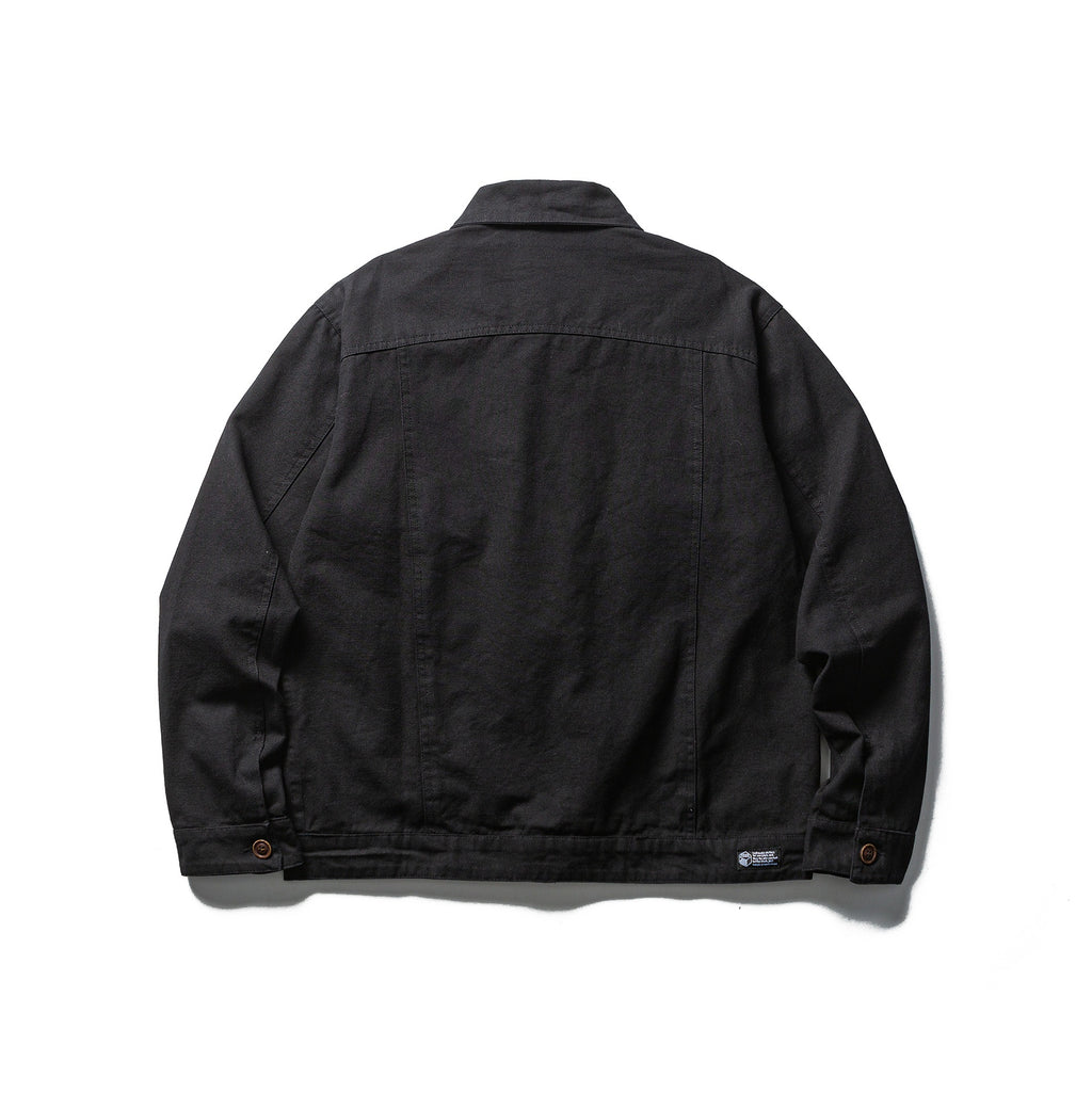 Solid Color Workwear Jacket for Men Casual Versatile Outerwear