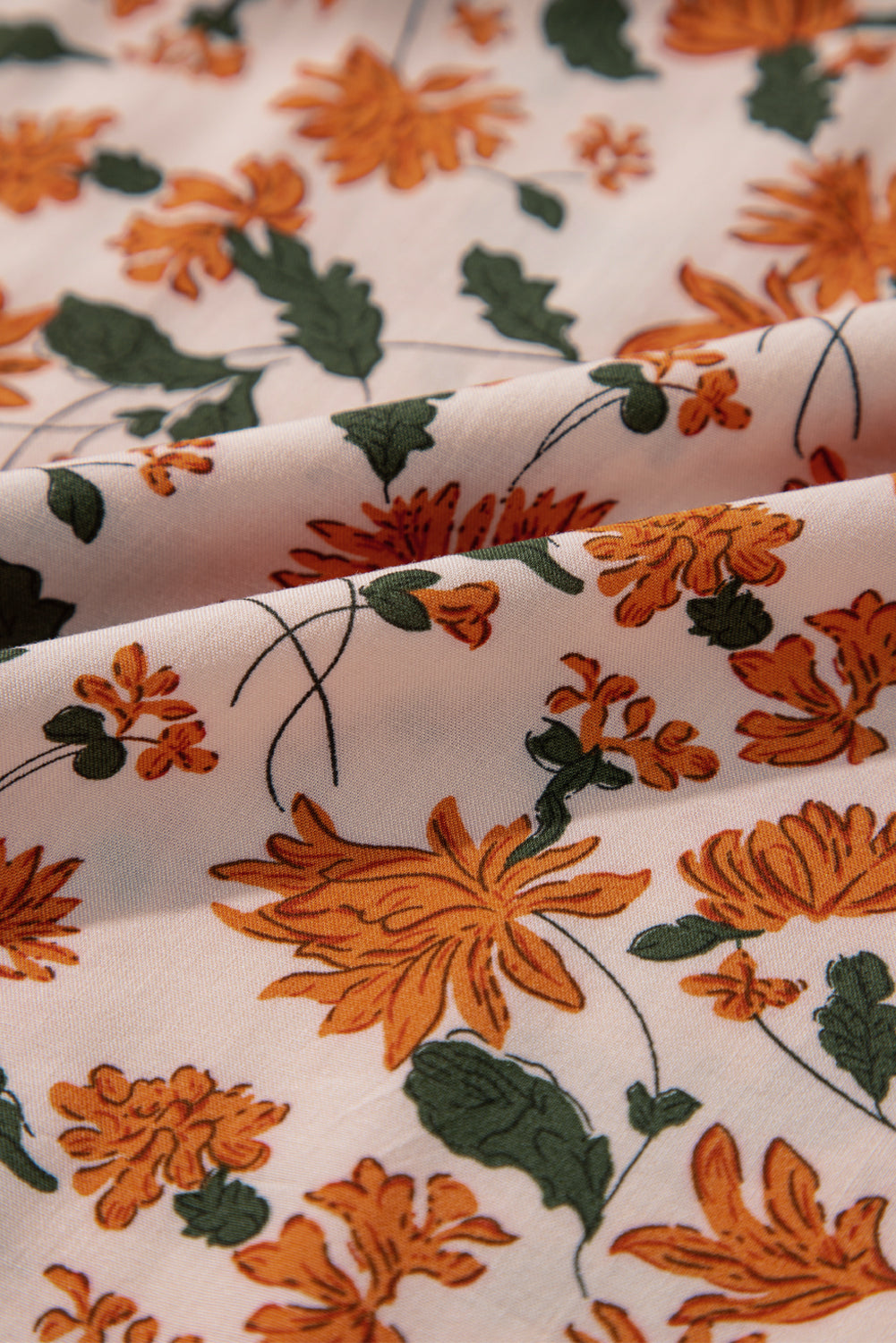 Black Floral Deep V Neck Smocked Bust Bubble Sleeve Babydoll Dress