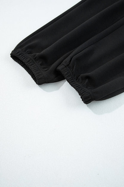 Light Grey Zip Collar Long Sleeve Top Drawstring Pants Set