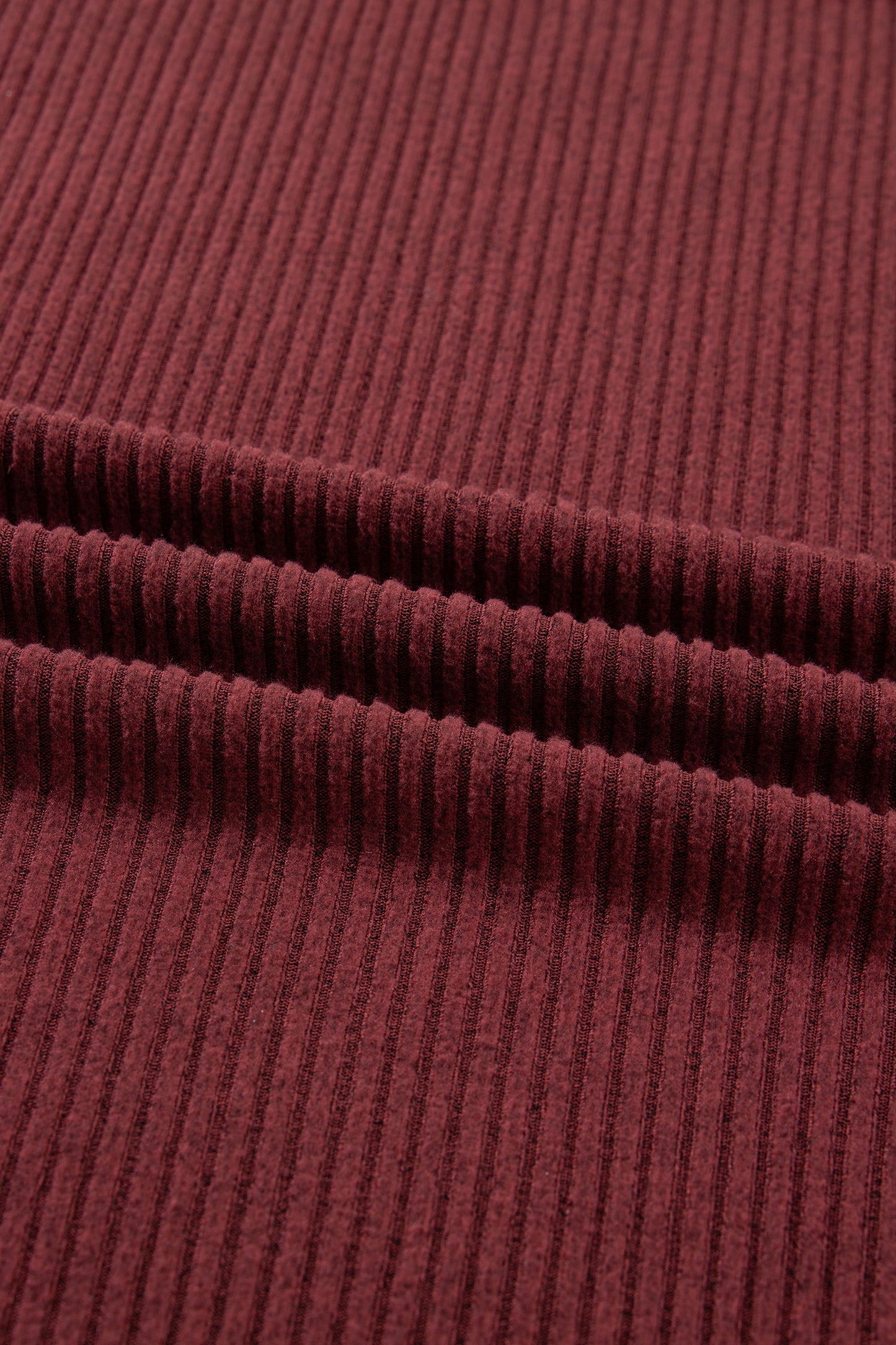 Wild Ginger Plus Size Ribbed Button Decor Long Sleeve Loose Top