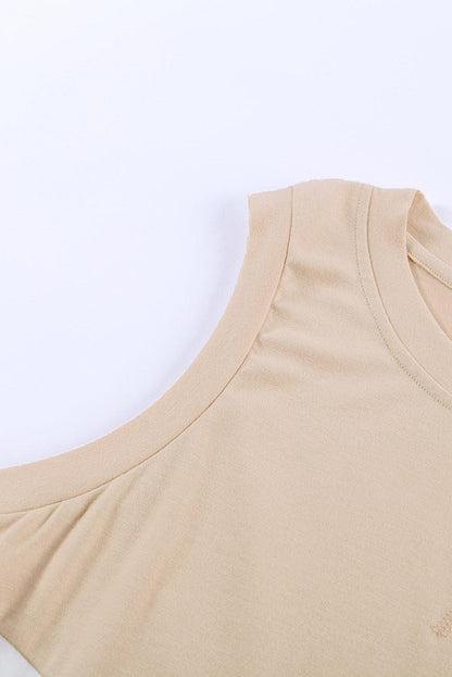 Apricot Crew Neck Colorblock Tank Top - L & M Kee, LLC