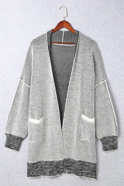 Gray Plus Size Textured Knit Cardigan - L & M Kee, LLC