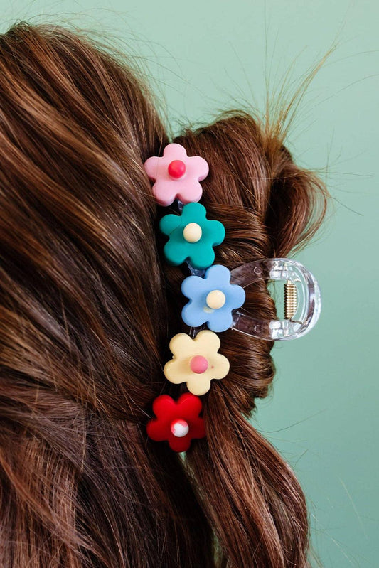 Multicolour Flowers Cute Hair Claw Clip - L & M Kee, LLC