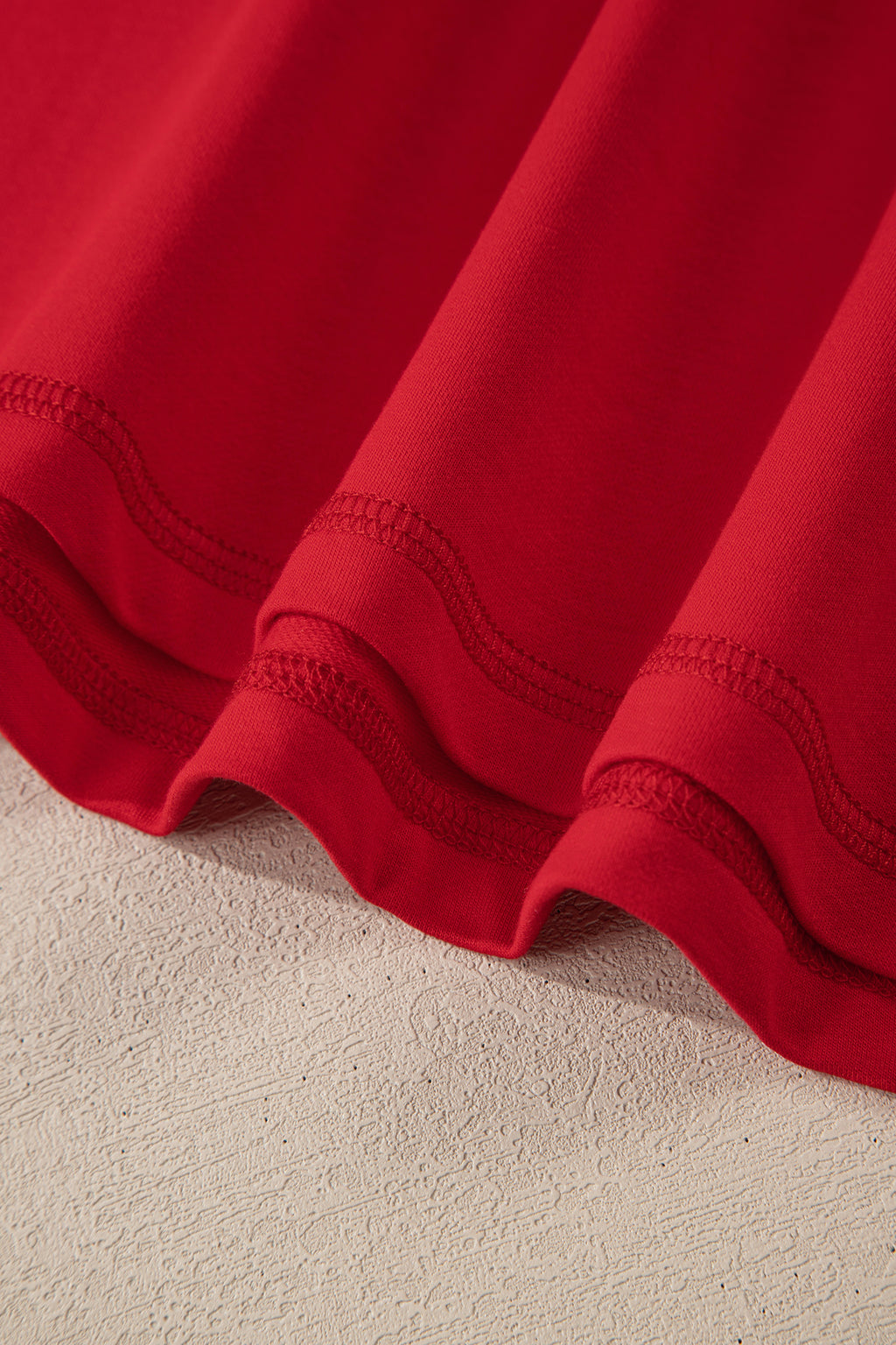 Fiery Red Contrast Trim Button V Neck Ribbon Bow Knot Waist 2pcs Lounge Pant Set