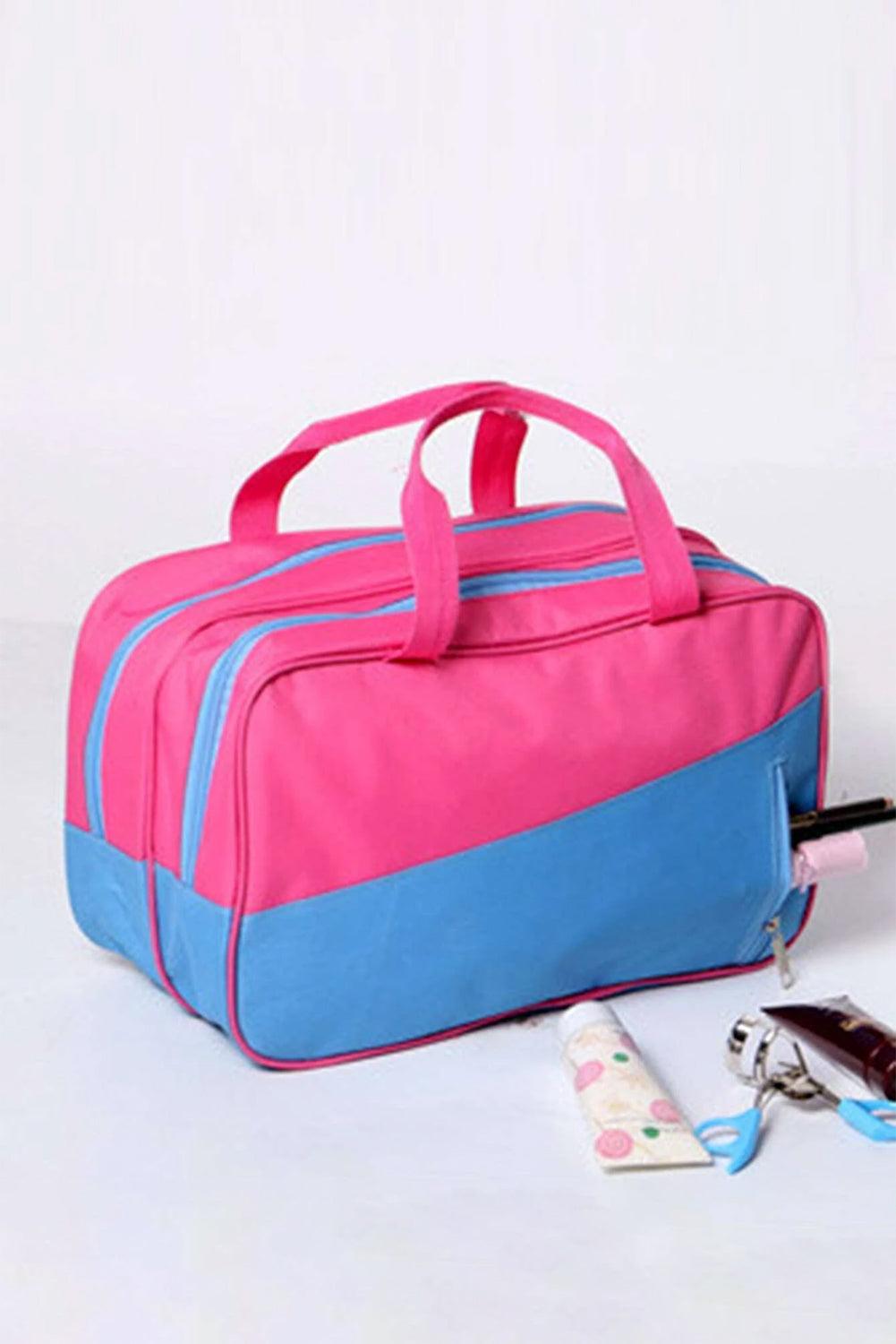 Bonbon Color Block Multi Zip Pocket Portable Yoga Bag - L & M Kee, LLC