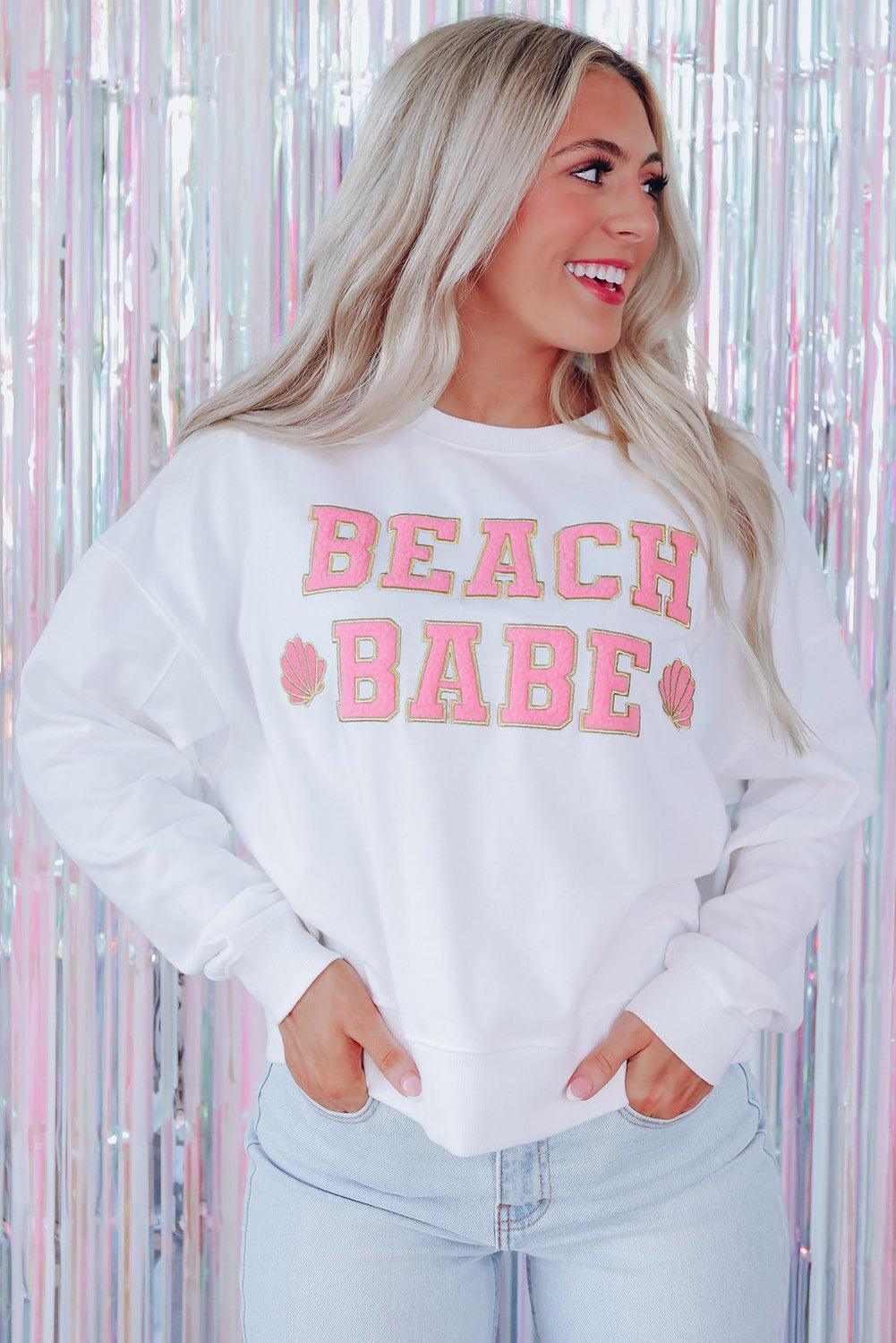 BEACH BABE Slogan Graphic Casual Sweatshirt - L & M Kee, LLC