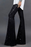 Black Sequin Wide Leg Pants