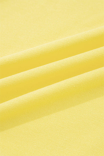 Bright Green Drop Shoulder Puff Sleeve Crop Pullover Drawstring Wide Leg Pants Set