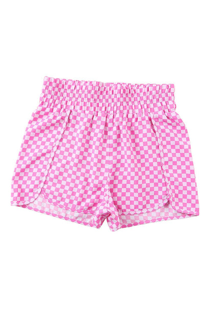 Pink Leopard High Waisted Athletic Shorts