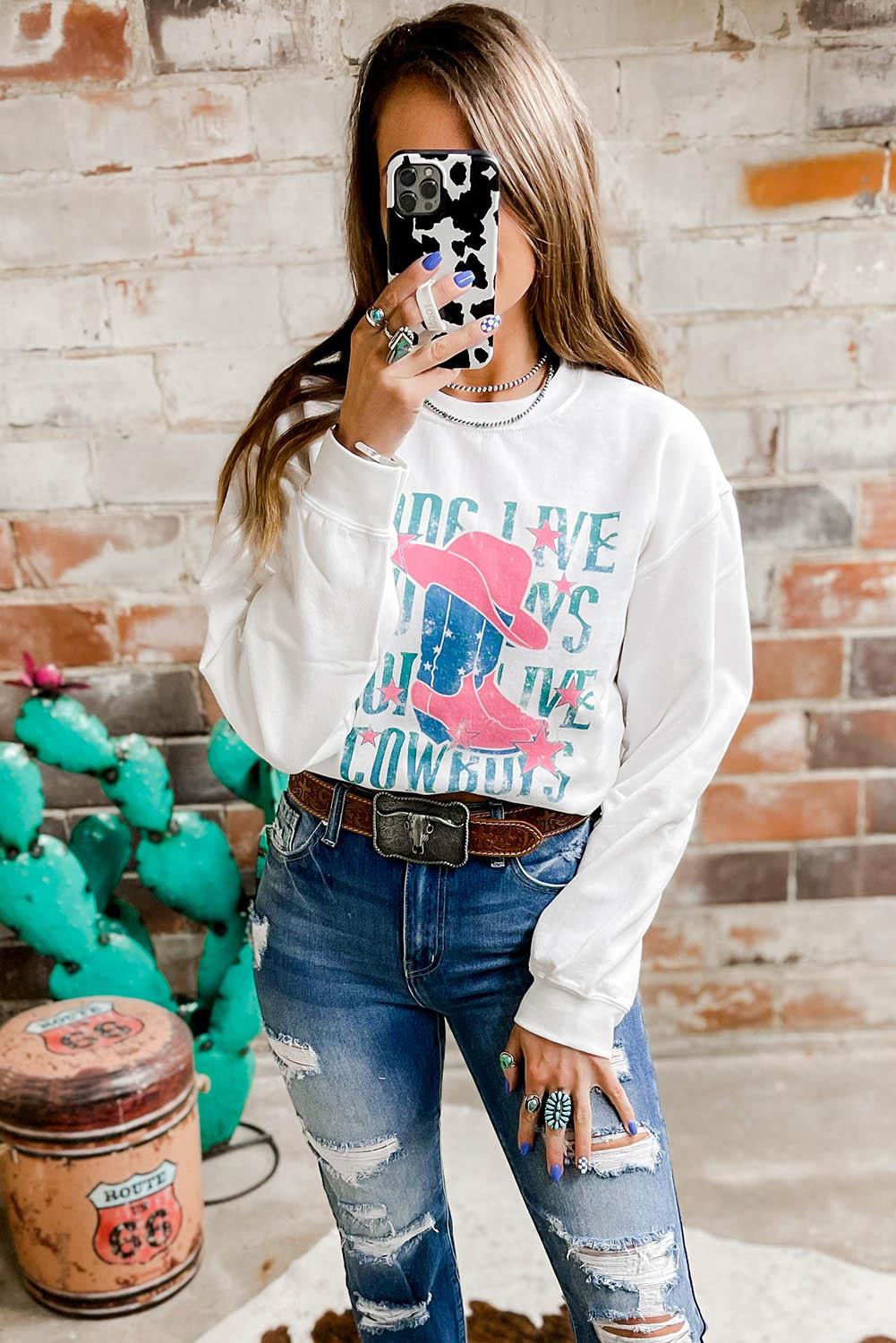 LONG LIVE COWBOY WILD WEST Graphic Sweatshirt - L & M Kee, LLC