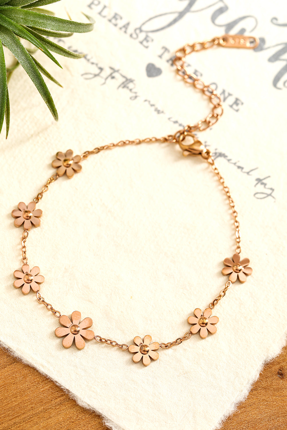 Gold Daisy Plated Alloy Adjustable Bracelet