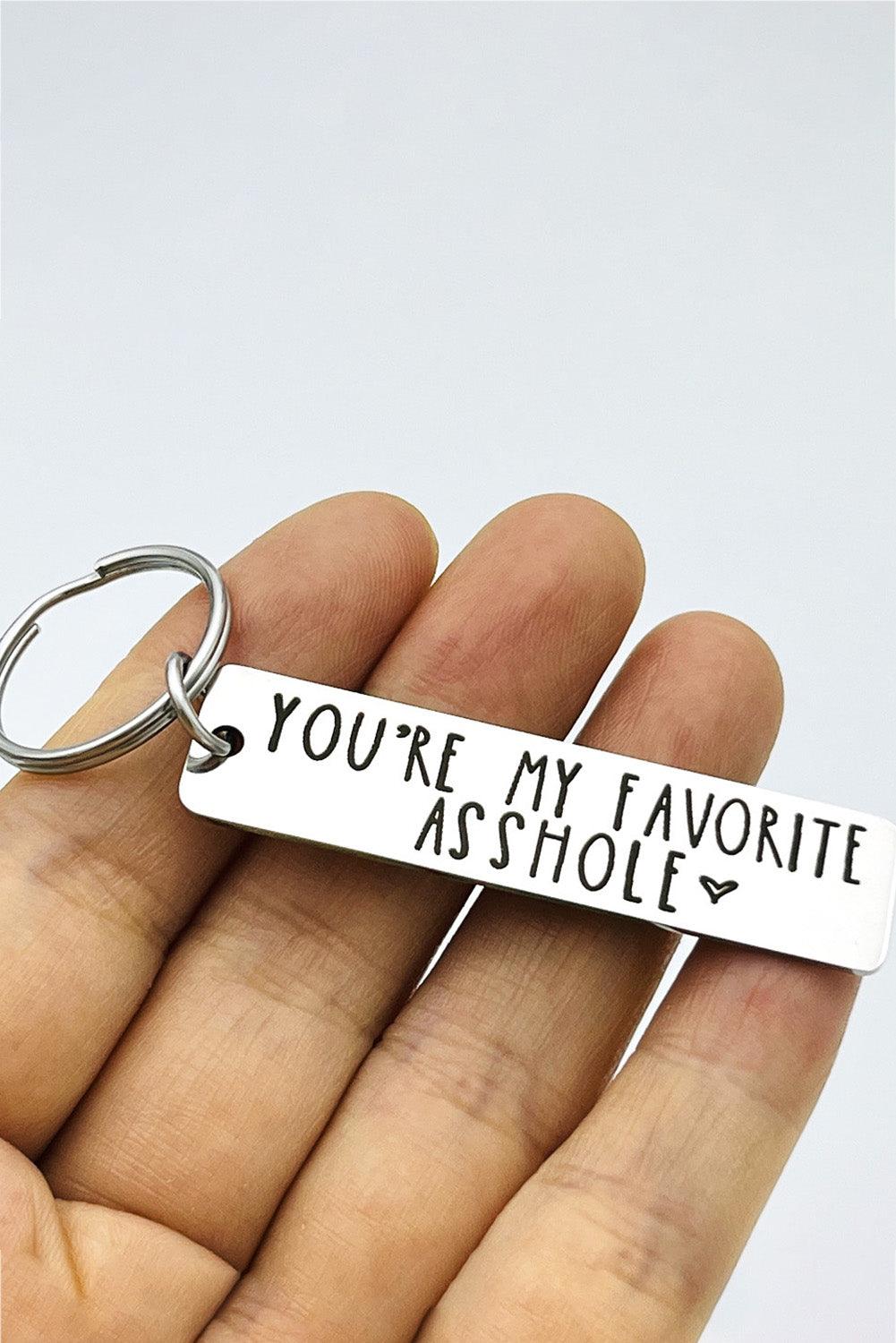 Silvery Valentine Lettered Stainless Steel Keychain - L & M Kee, LLC