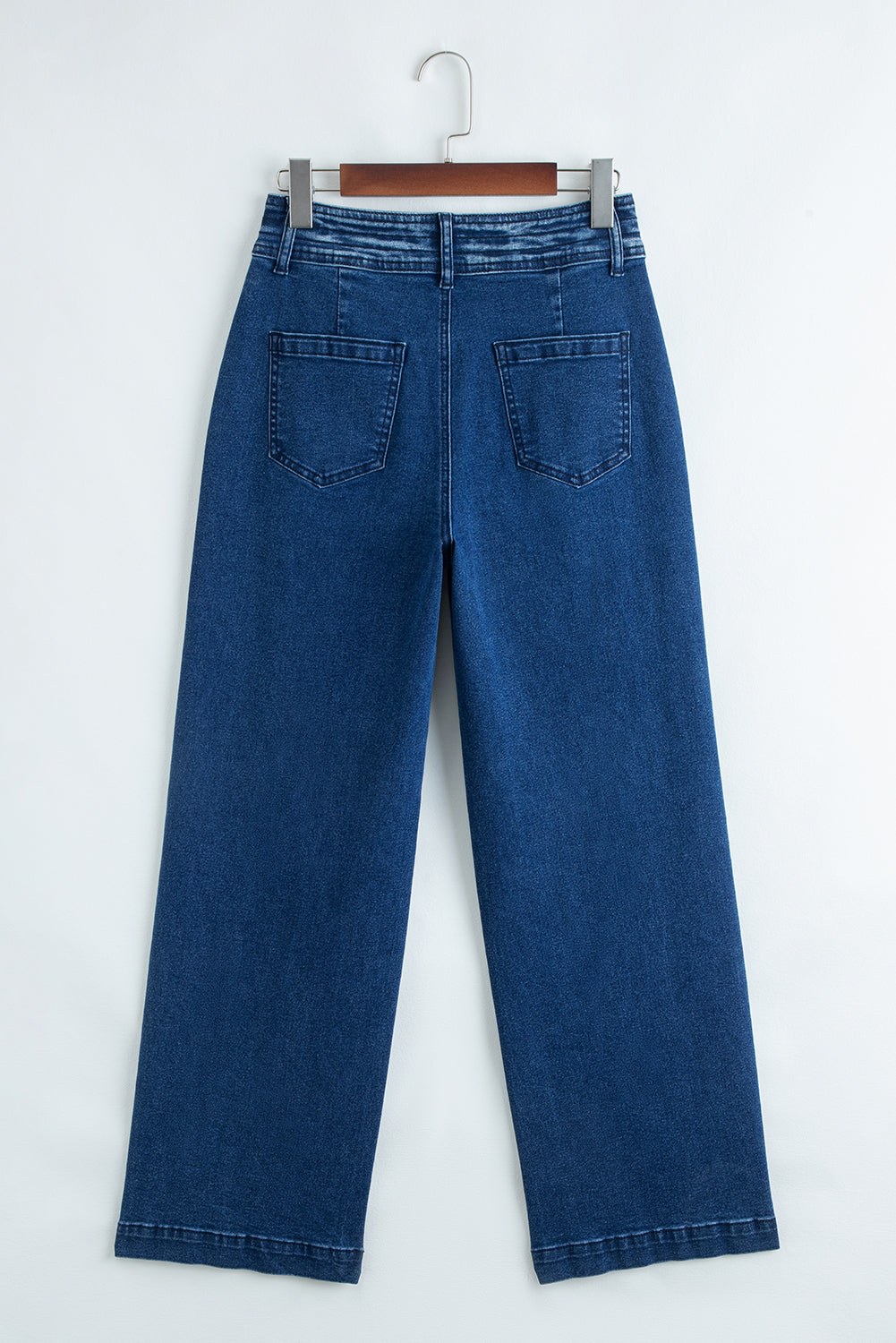 Dusk Blue Stitched Detail High Waist Shift Jeans