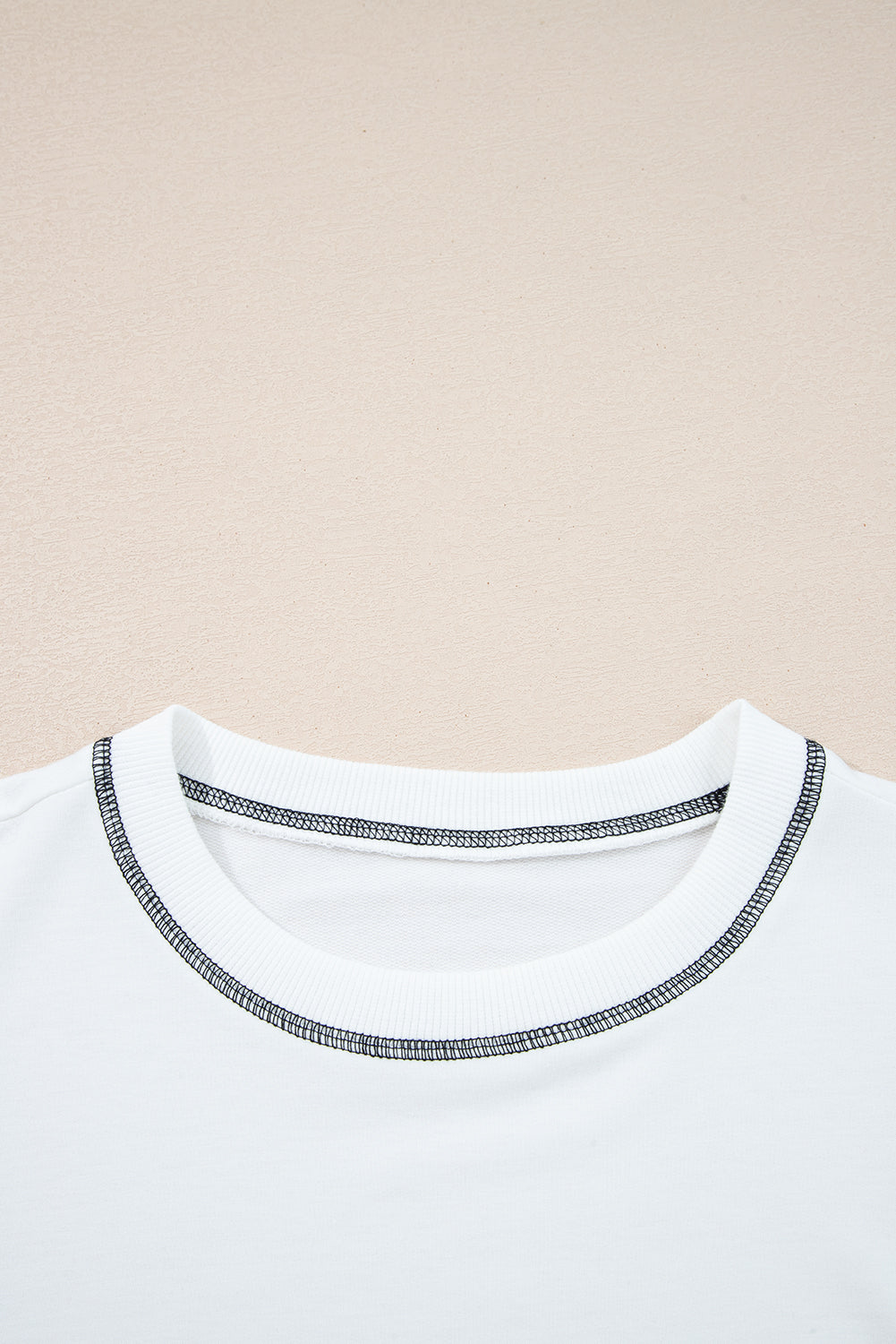 White Stripe Colorblock Patchwork Contrast Stitching Oversize Sweatshirt