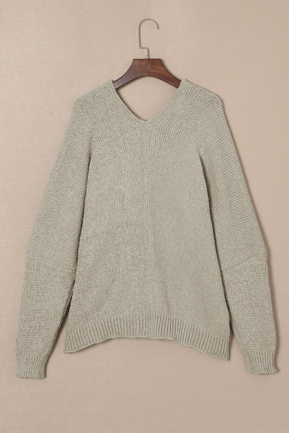 Gray Buttons Front Pocketed Sweater Cardigan - L & M Kee, LLC