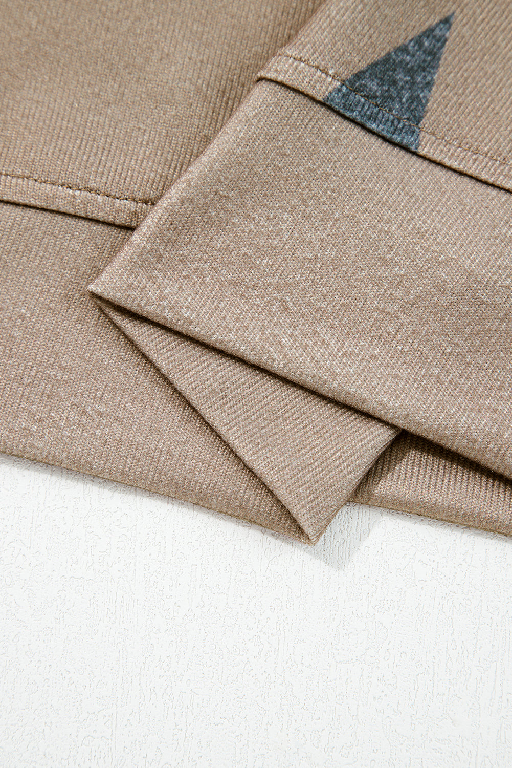 Khaki Retro Star Print Loose Long Sleeve Drawstring Wide Leg 2pcs Lounge Set