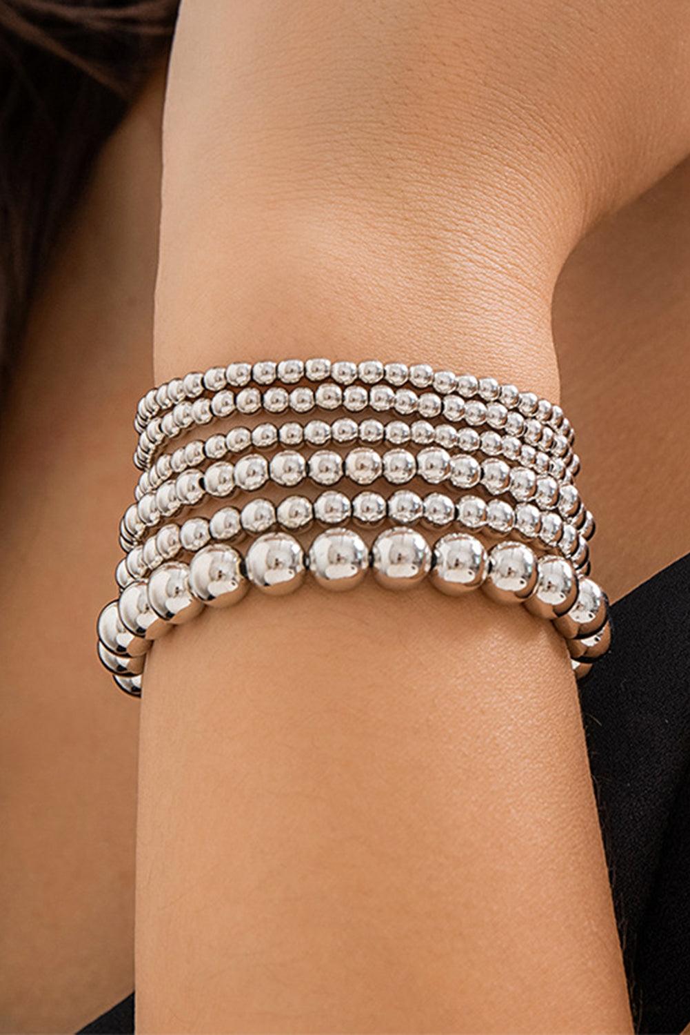 White Multi Layered Beaded Bracelet - L & M Kee, LLC