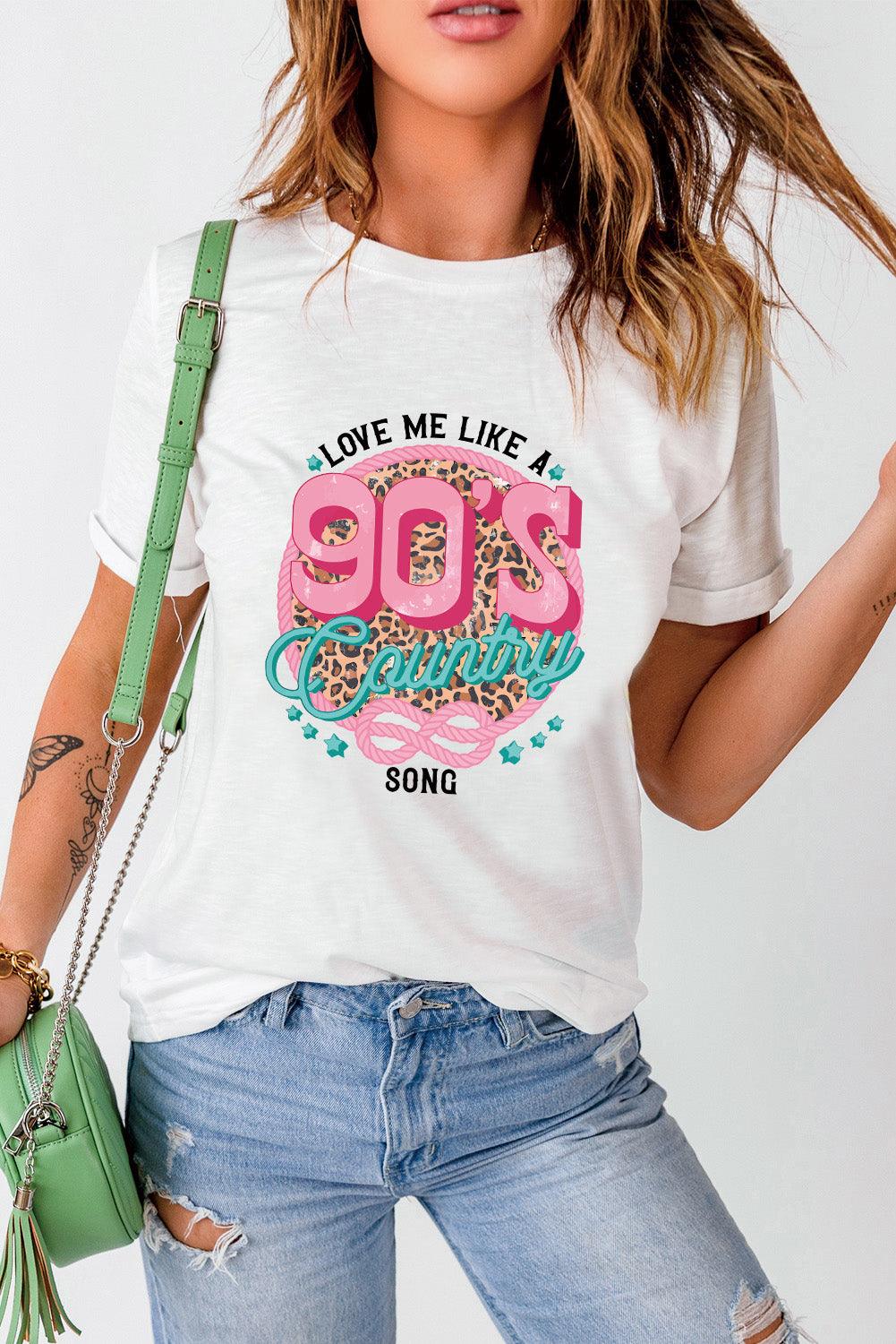 White LOVE ME LIKE A 90’S COUNTRY SONG Graphic Tee - L & M Kee, LLC