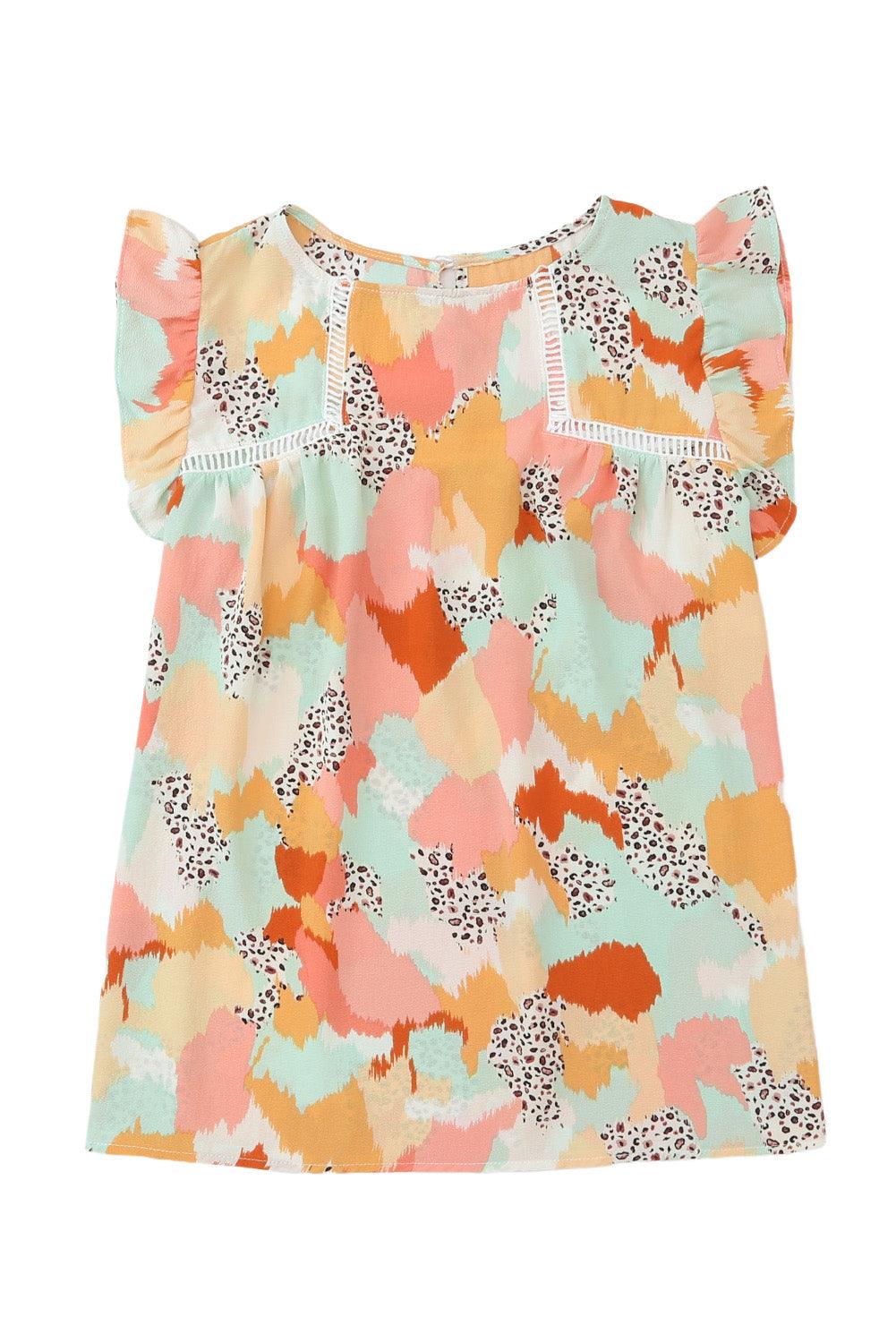 Multicolor Abstract Printed Flutter Tank - L & M Kee, LLC