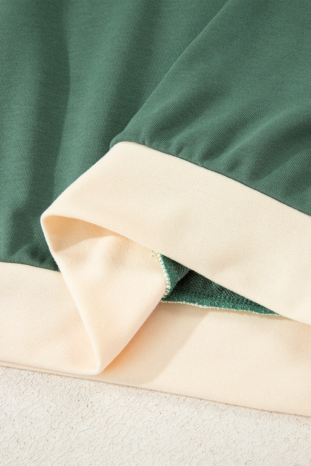 Rose Red 2pcs Color Block Pullover Loose Pant Set