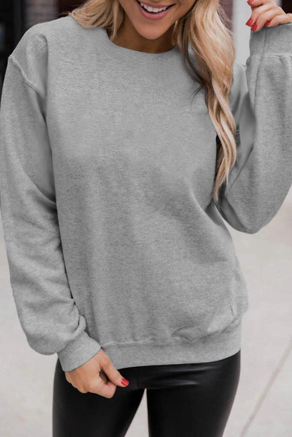 Gray Solid Classic Crewneck Pullover Sweatshirt - L & M Kee, LLC