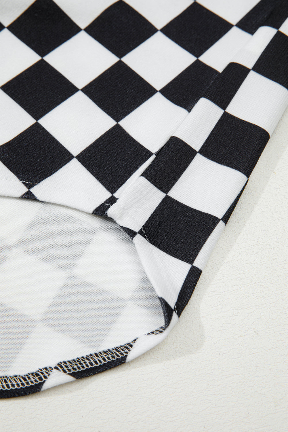 Black Checkerboard Flap Pocket Button Front Shacket