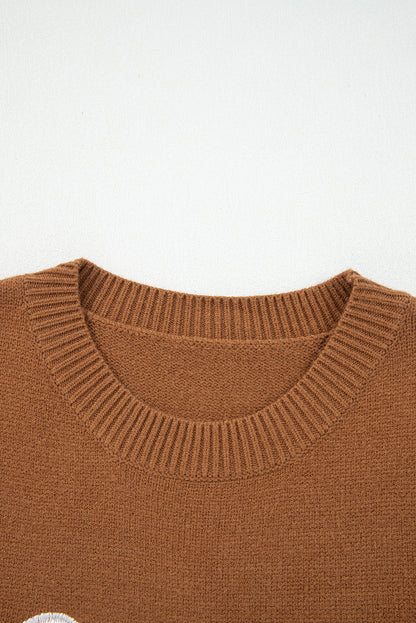 Light Grey See You Cowboy Embroidered Western Graphic Sweater