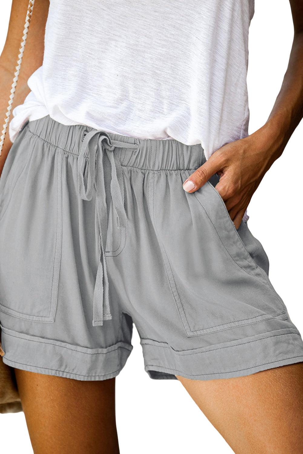 Gray Strive Pocketed Tencel Shorts - L & M Kee, LLC