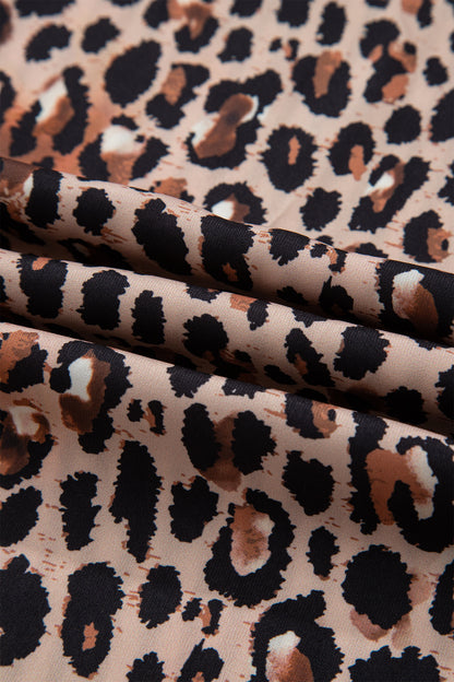 Black Striped Leopard Print Patchwork Button Up Womens Shirt