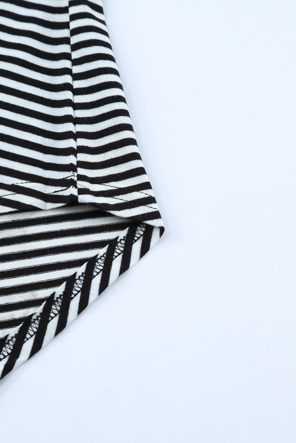 Black Pinstripe Patch Pocket Top - L & M Kee, LLC