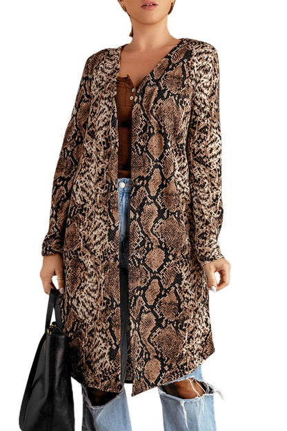 Green Camo Print Long Cardigan - L & M Kee, LLC