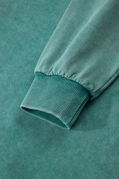 Canton Half Zip Kangaroo Pocket Mineral Wash Baggy Hoodie