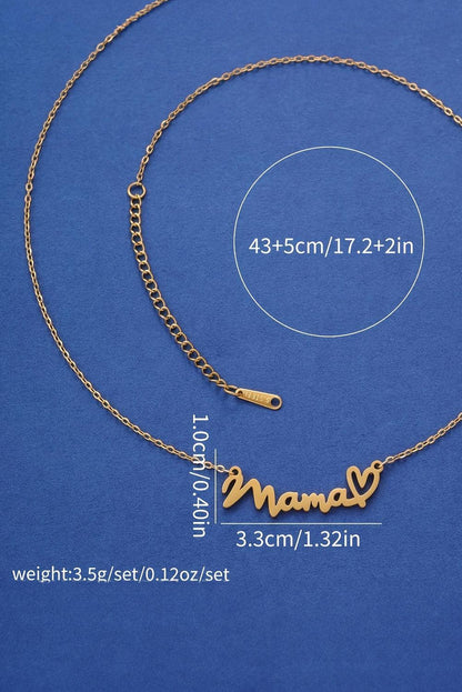 Gold mama Heart Pendant Chain Necklace - L & M Kee, LLC