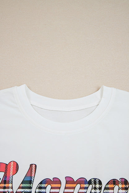 Pink Mama Claus Plaid Letter Tee Nutcracker Shorts 2pcs Lounge Set