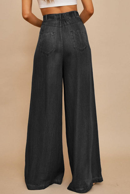 Tencel Wide Leg Soft Denim Pants - L & M Kee, LLC