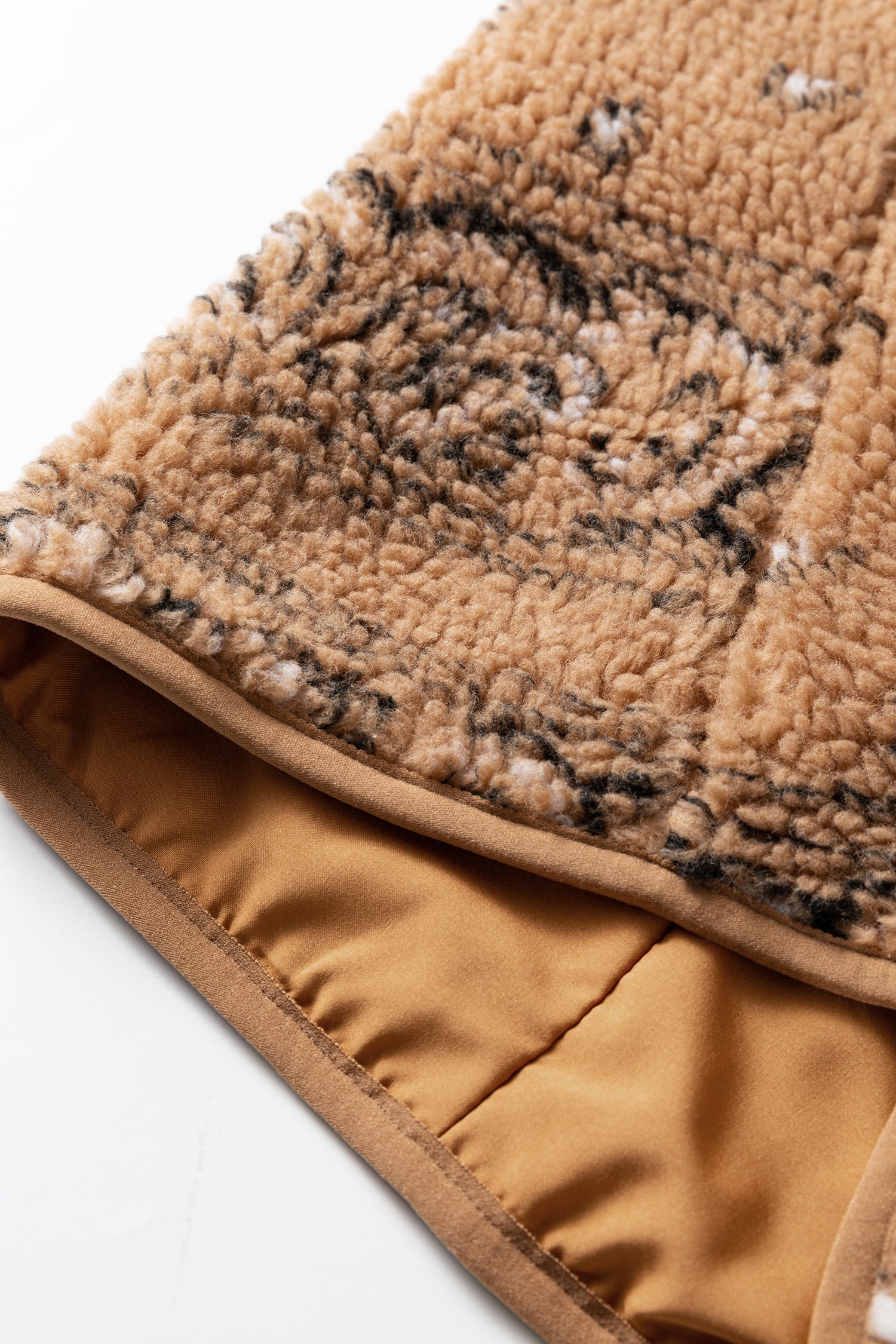 Brown Sherpa Paisley Print Pocketed Western Fashion Vest Jacket