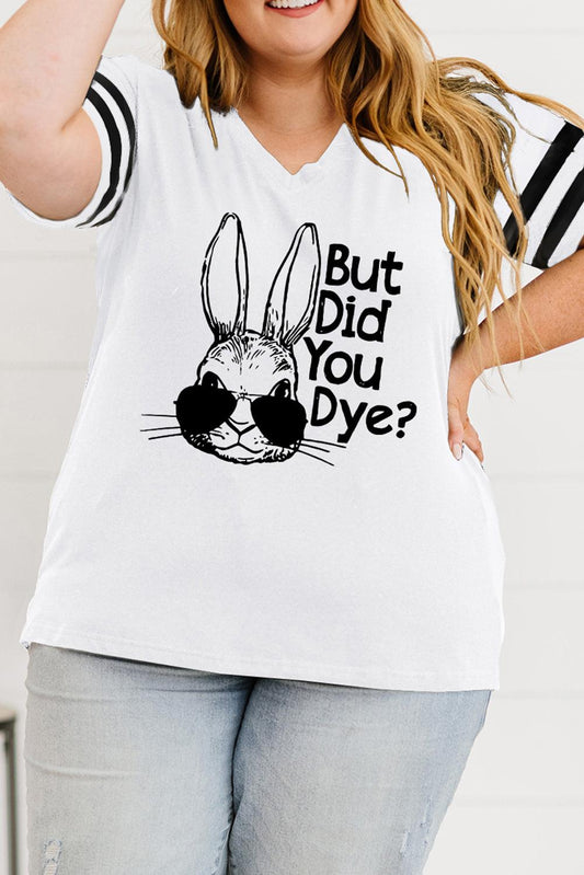 White But Did You Dye Easter Bunny Graphic Plus Size Tee