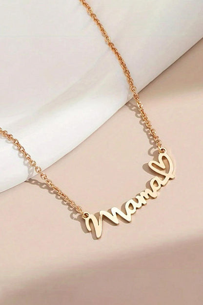 Gold mama Heart Pendant Chain Necklace - L & M Kee, LLC