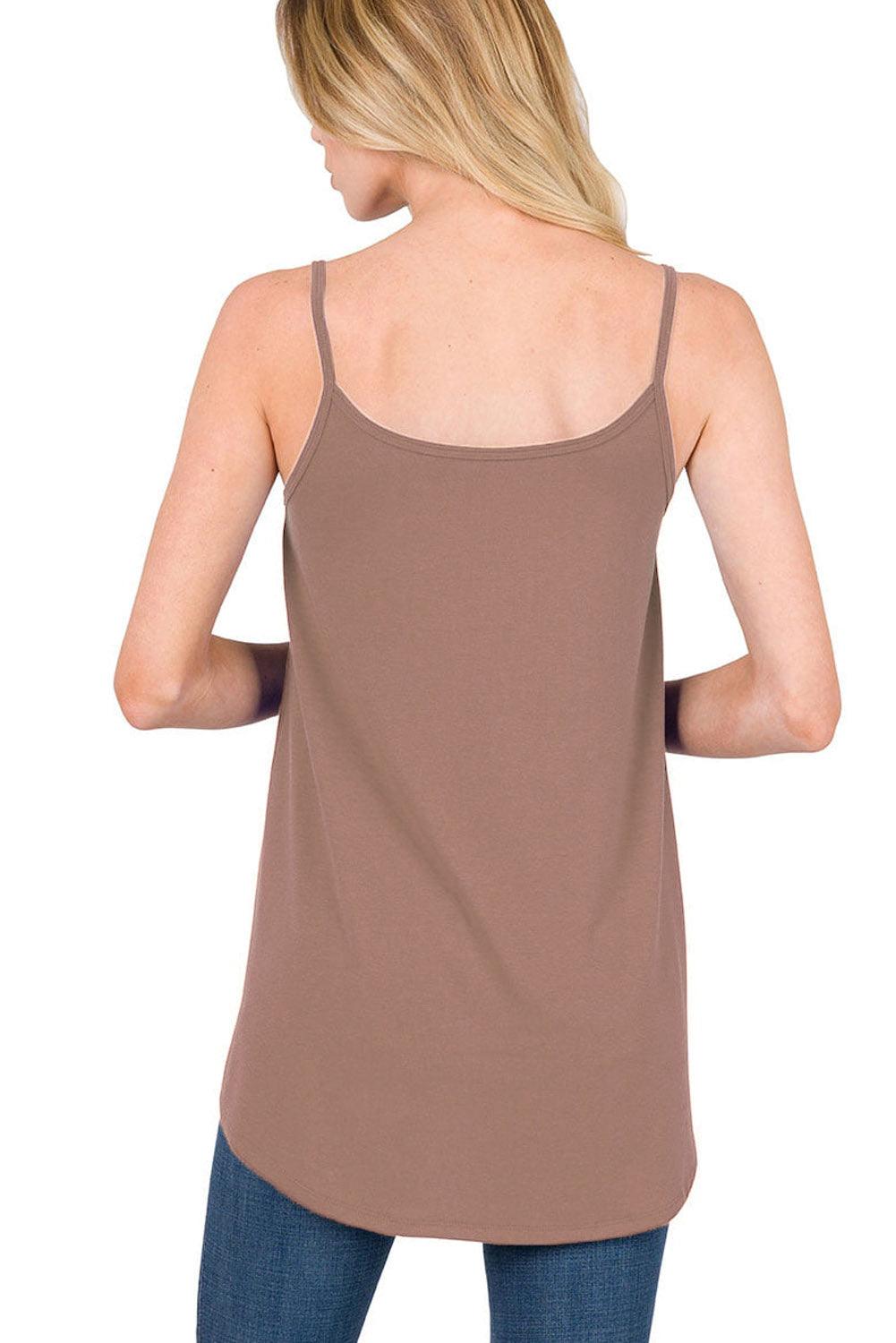 Pitaya Pink Spaghetti Strap V-Neck Flowy Tunic Tank Top - L & M Kee, LLC