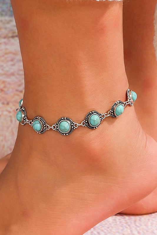 Mint Green Bohemia Natural Turquoise Anklet - L & M Kee, LLC