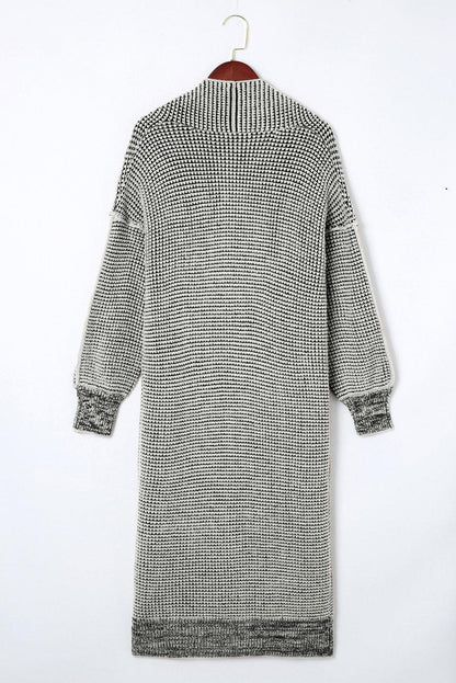 Gray Textured Knit Pocketed Duster Cardigan - L & M Kee, LLC