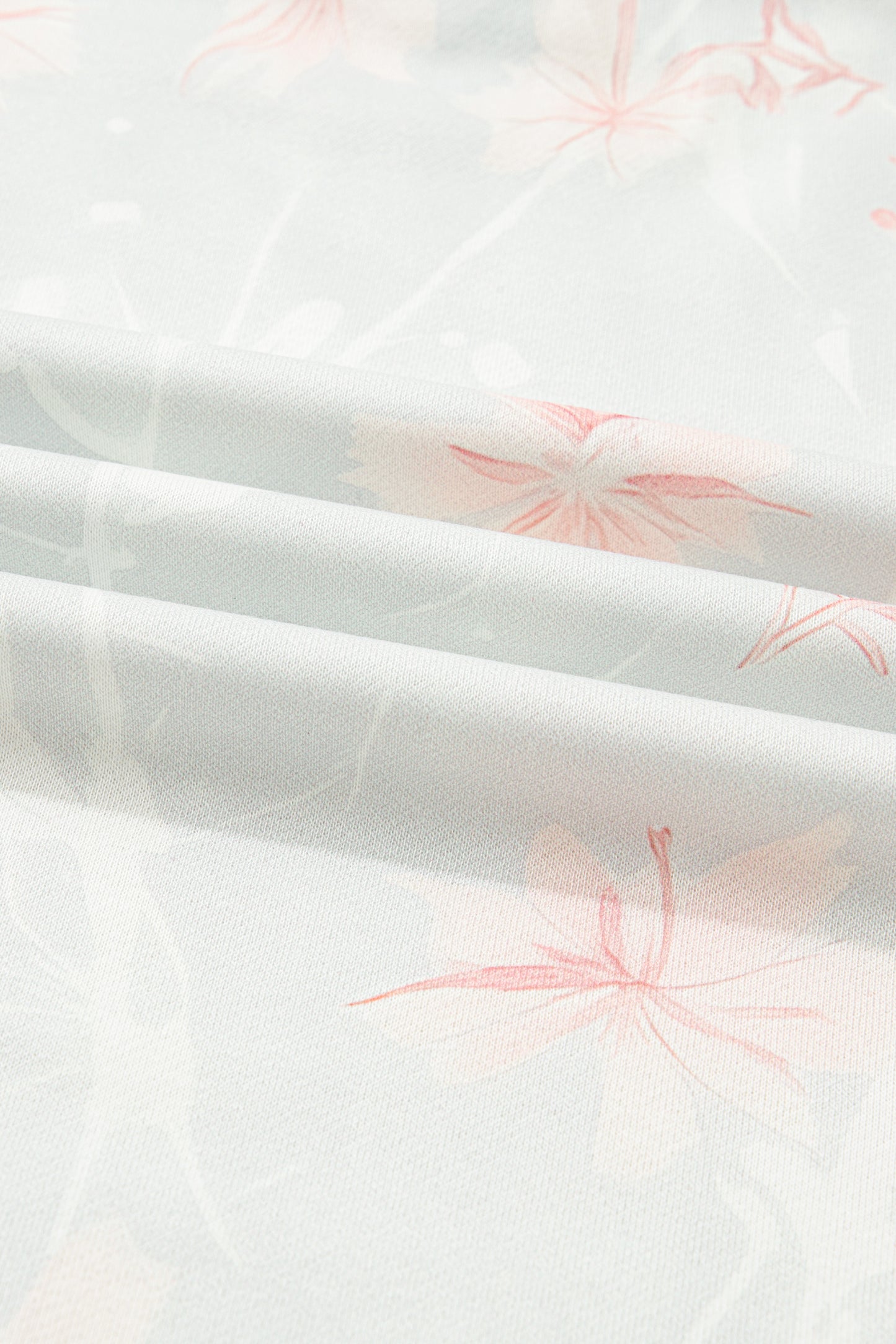 Gray Floral Print Plus Size Loose Hoodie