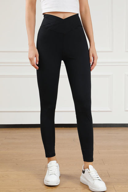 Black Arched Waist Seamless Active Leggings - L & M Kee, LLC