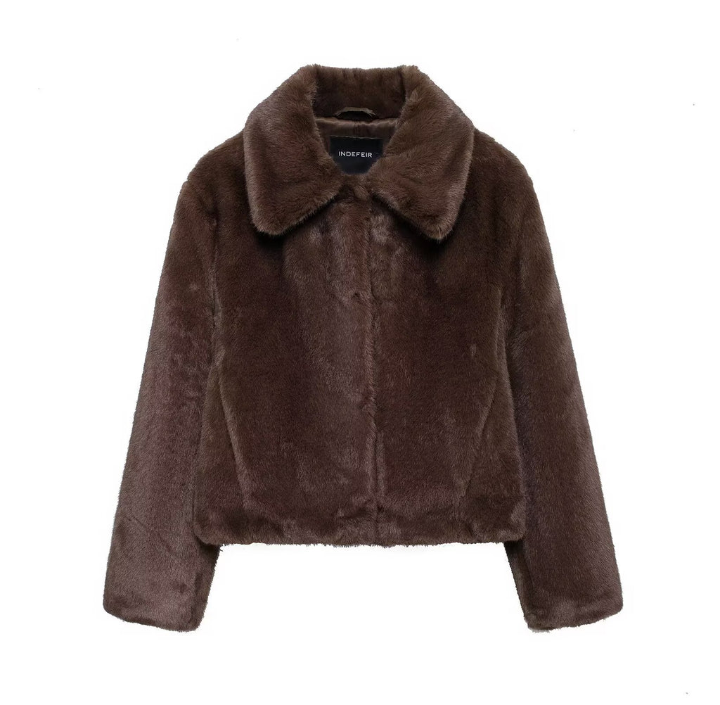 Artificial fur effect jacket