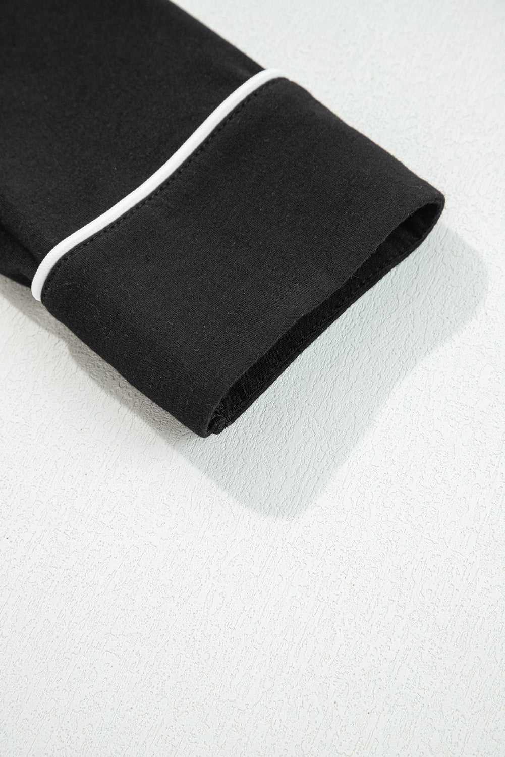 Black Contrast Trim Hooded Lounge Cardigan and Pants Set