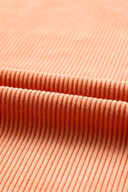 Orange JOLENE Ribbed Corded Oversized Sweatshirt - L & M Kee, LLC