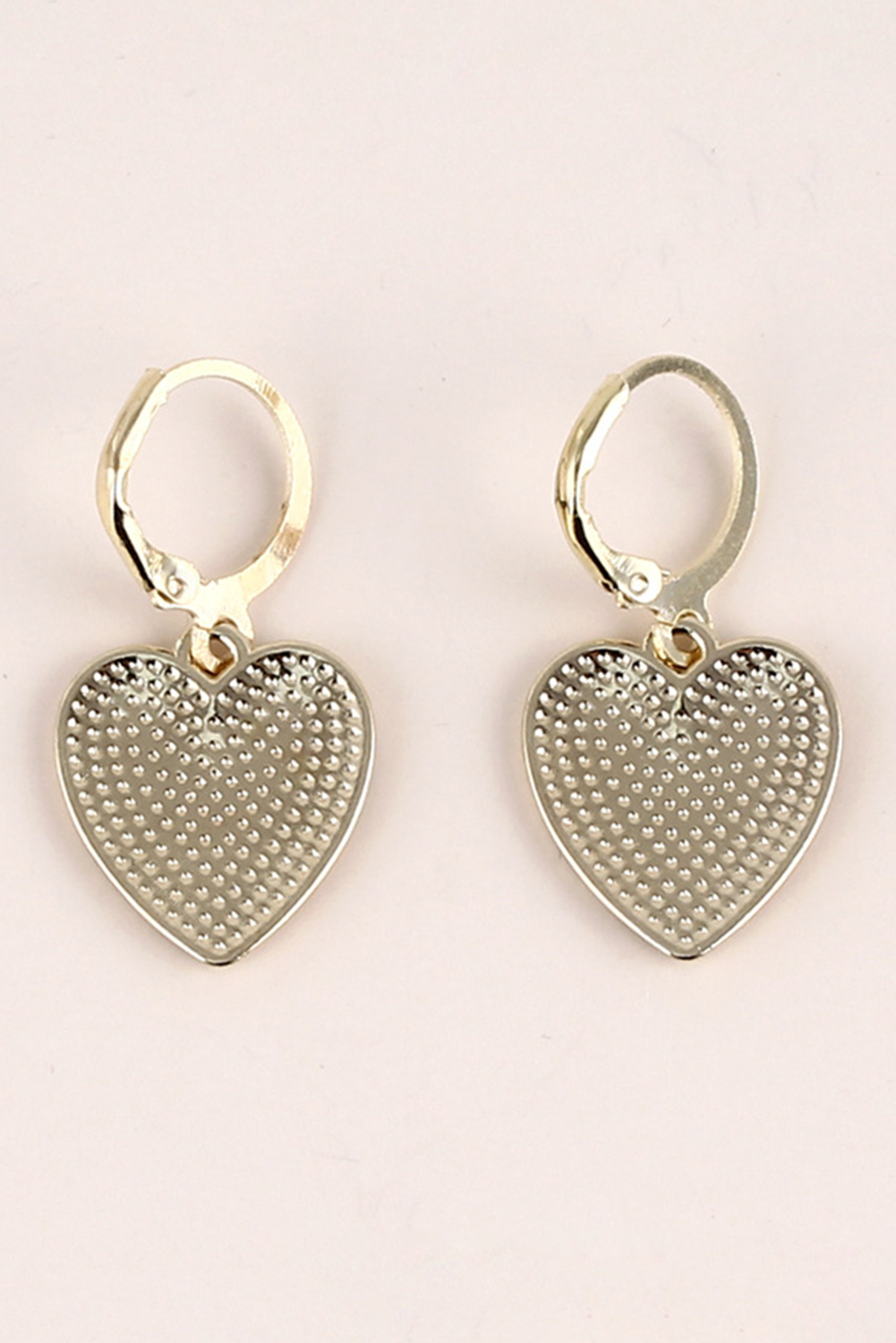 Black Checkered Heart Shape Hoop Dangle Earrings