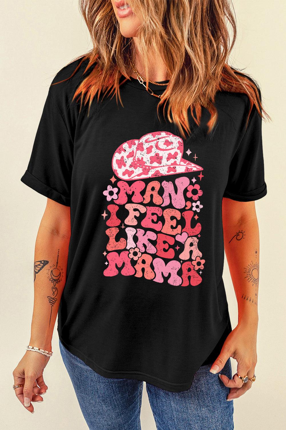 Black MAN I FEEL LIKE A MAMA Graphic Tee - L & M Kee, LLC