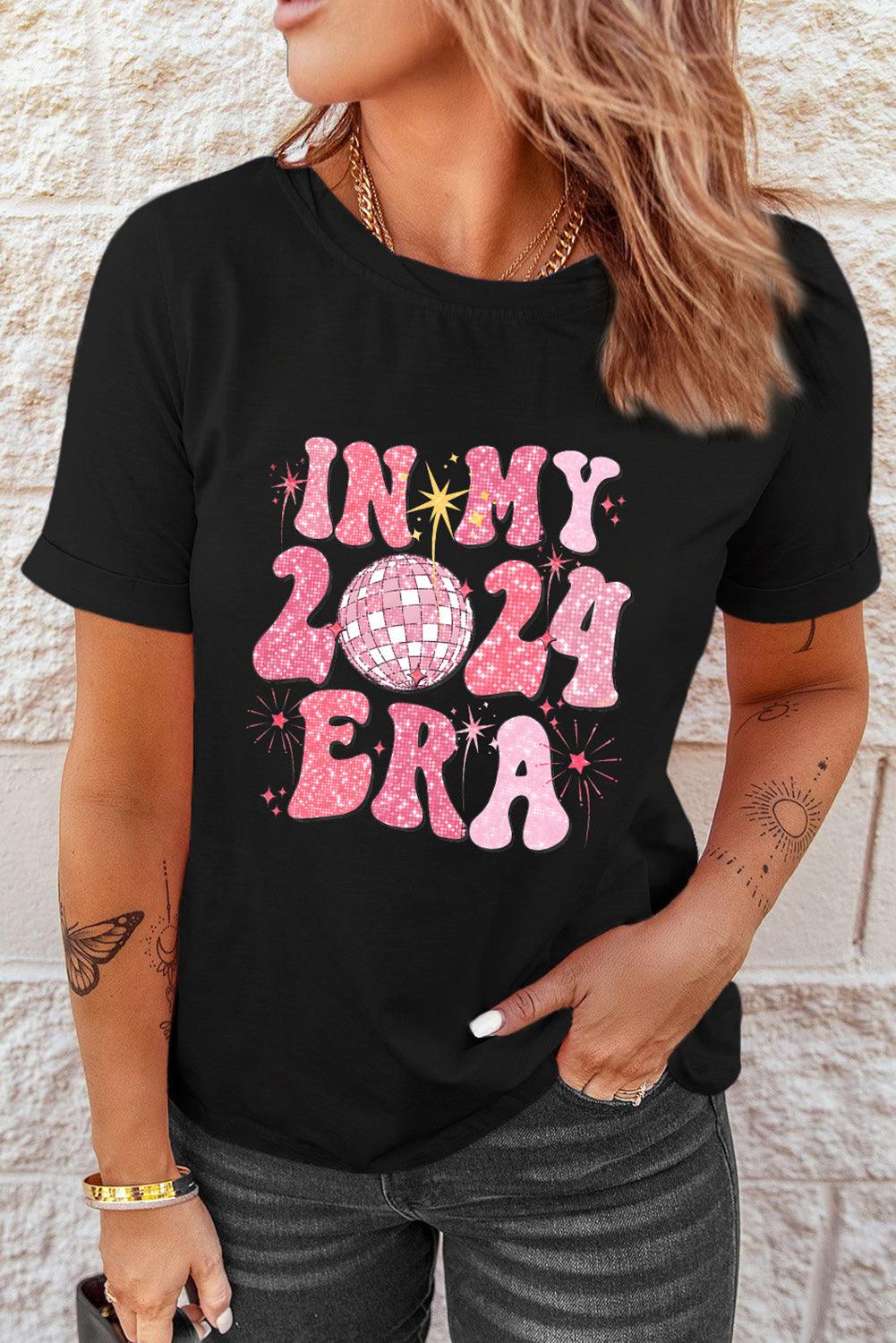 Black IN MY 2024 ERA New Year Graphic T-shirt - L & M Kee, LLC