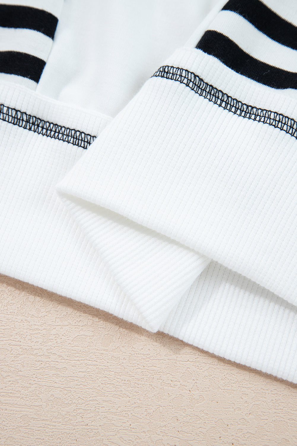 White Stripe Colorblock Patchwork Contrast Stitching Oversize Sweatshirt